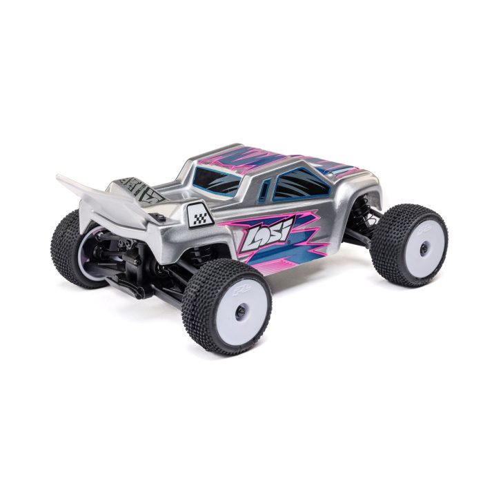 LOSI 1/28 Micro-T 2S 2WD RTR Stadium Truck (Battery & Charger Included), Silver - Image 8