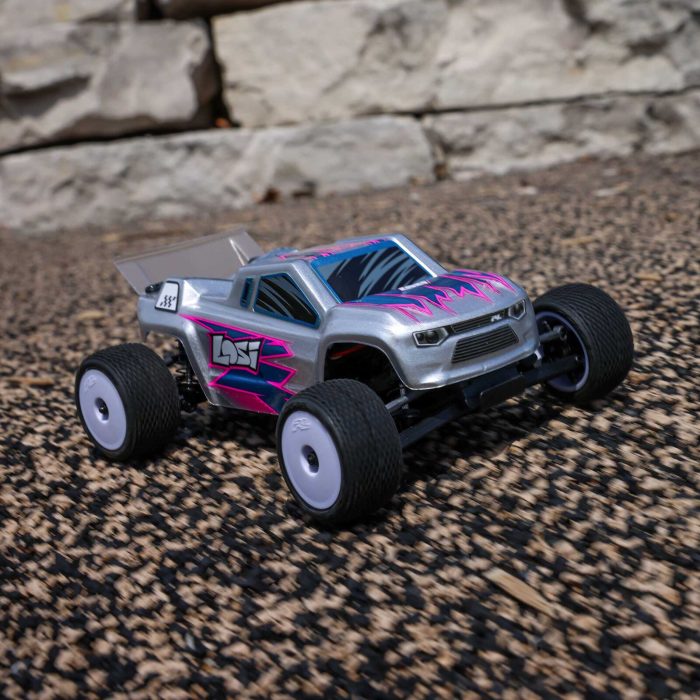 LOSI 1/28 Micro-T 2S 2WD RTR Stadium Truck (Battery & Charger Included), Silver - Image 2