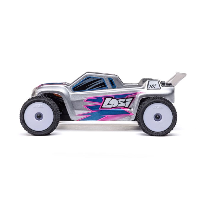 LOSI 1/28 Micro-T 2S 2WD RTR Stadium Truck (Battery & Charger Included), Silver - Image 7