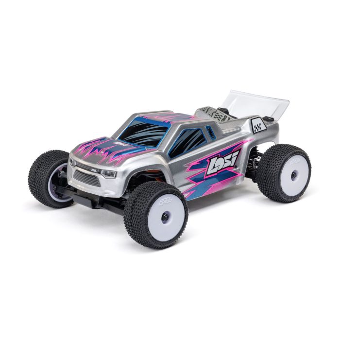LOSI 1/28 Micro-T 2S 2WD RTR Stadium Truck (Battery & Charger Included), Silver - Image 6