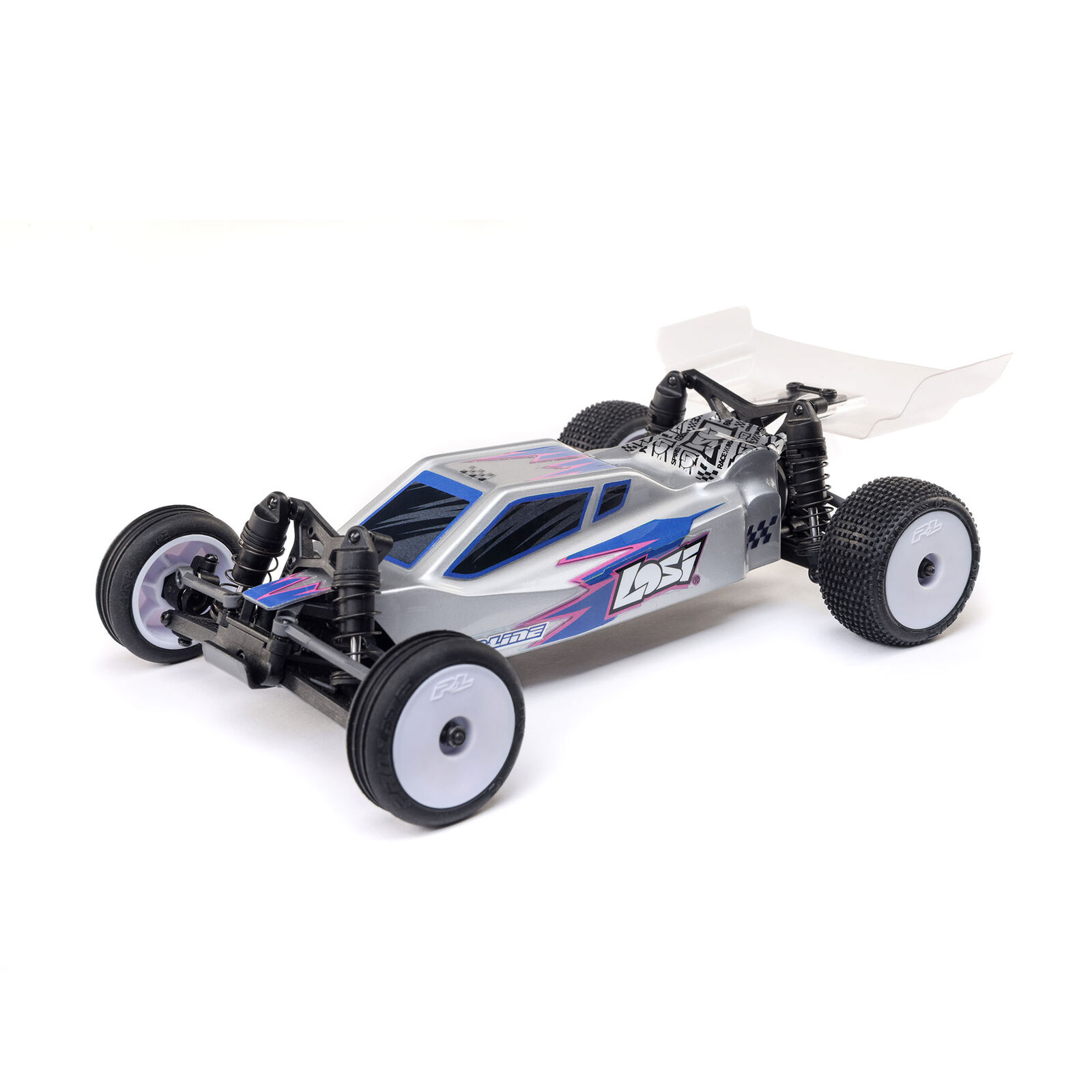 LOSI 1/24 Micro-B 2S 2WD RTR Race Buggy (Battery & Charger Included), Silver LOS00007T2 - Image 11