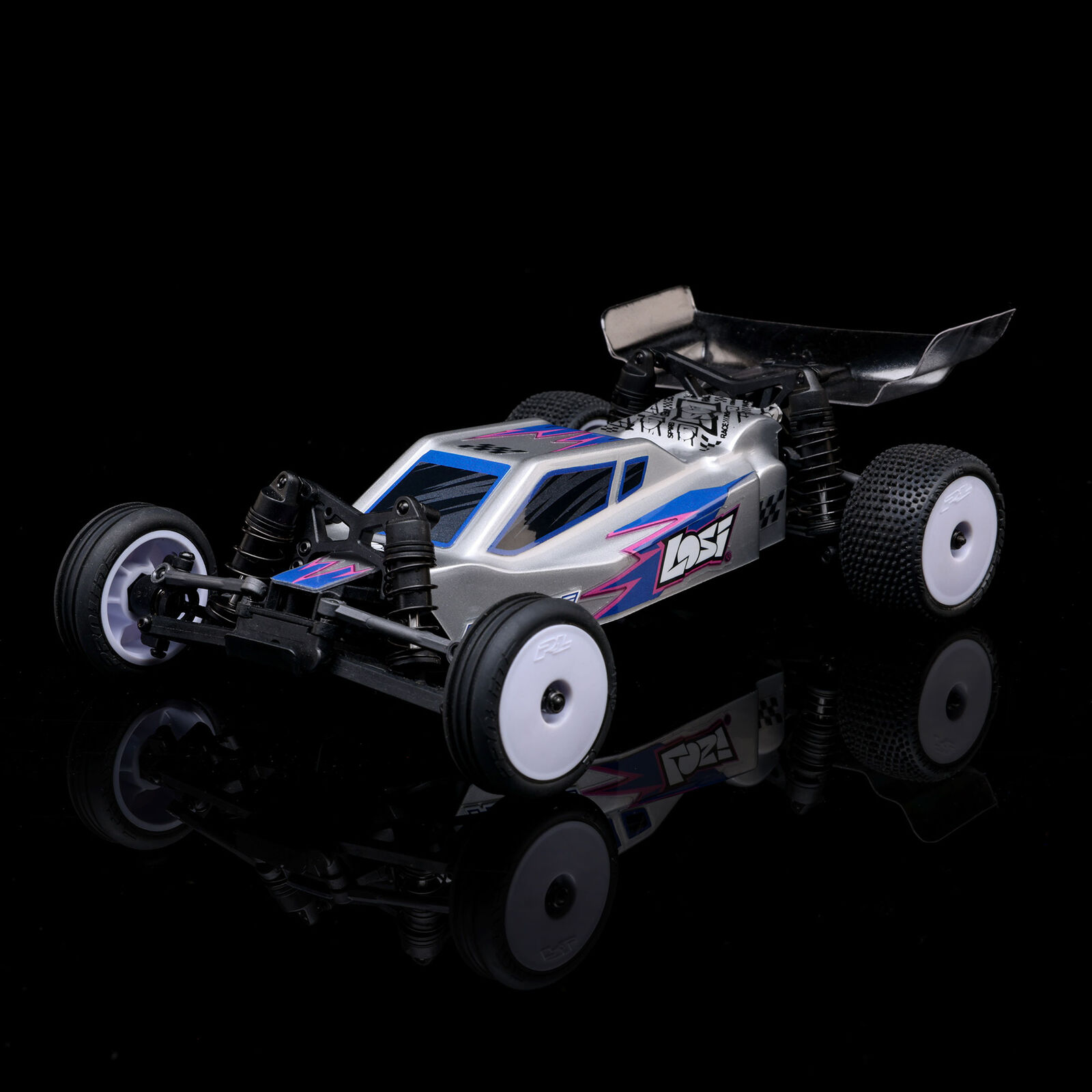LOSI 1/24 Micro-B 2S 2WD RTR Race Buggy (Battery & Charger Included), Silver LOS00007T2 - Image 9