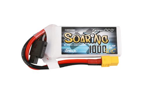 Gens ace G-Tech Soaring 1000mAh 7.4V 30C 2S1P Lipo Battery Pack with XT60 Plug