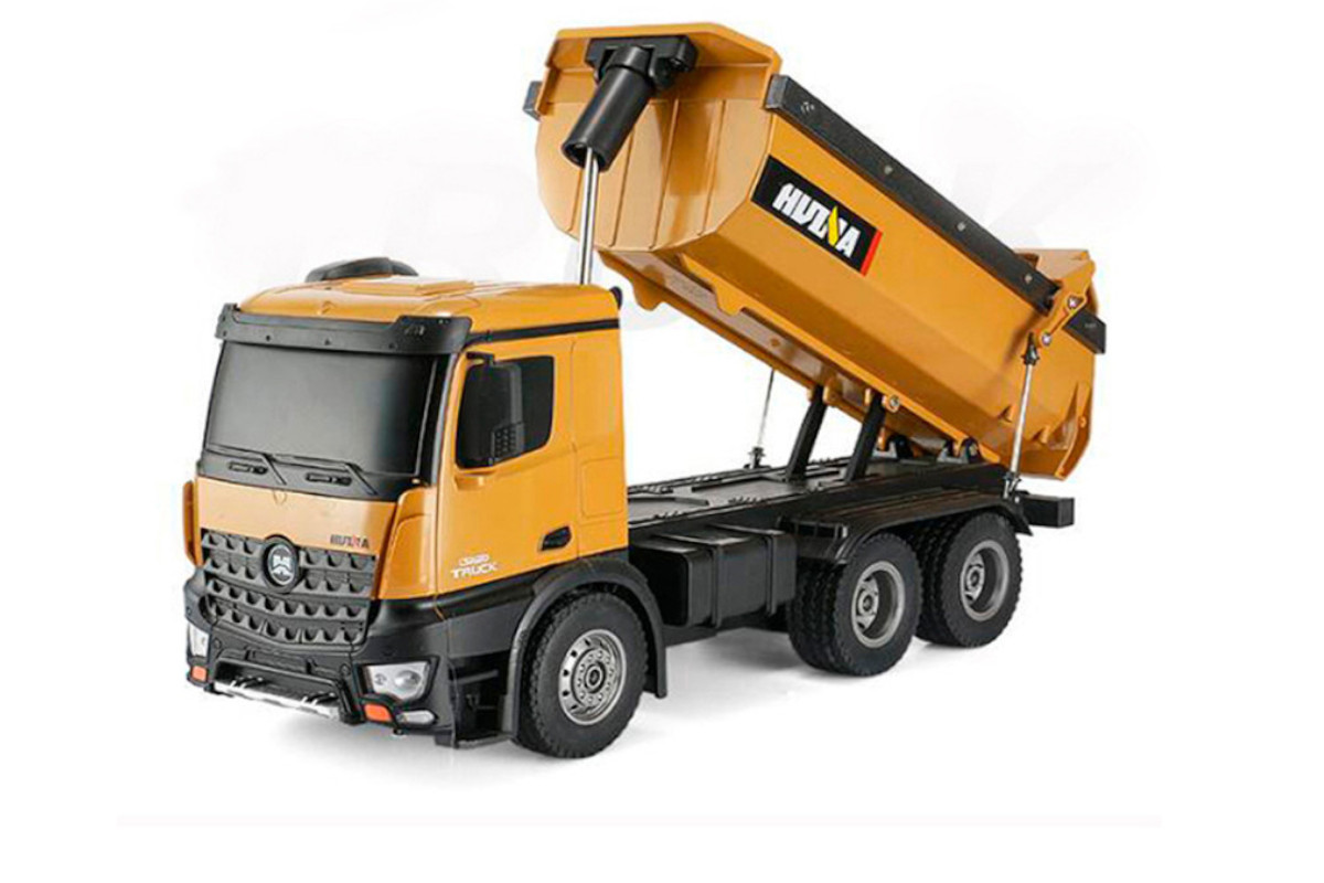 HUINA 1573 1/14 RC TIPPER/DUMP TRUCK 2.4G 10CH WITH DIE CAST CAB, BUCKETS and WHEELS HU1573