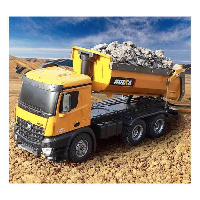 HUINA 1573 1/14 RC TIPPER/DUMP TRUCK 2.4G 10CH WITH DIE CAST CAB, BUCKETS and WHEELS HU1573 - Image 3