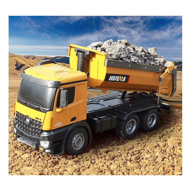 HUINA 1573 1/14 RC TIPPER/DUMP TRUCK 2.4G 10CH WITH DIE CAST CAB, BUCKETS and WHEELS HU1573 - Image 3