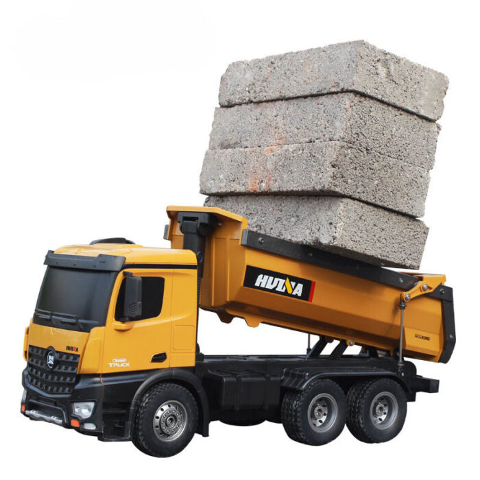 HUINA 1573 1/14 RC TIPPER/DUMP TRUCK 2.4G 10CH WITH DIE CAST CAB, BUCKETS and WHEELS HU1573 - Image 4