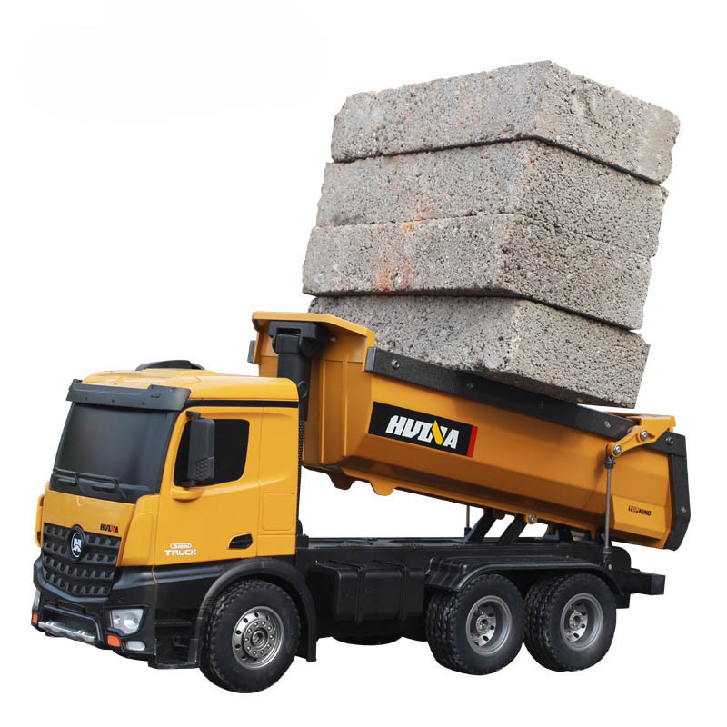 HUINA 1573 1/14 RC TIPPER/DUMP TRUCK 2.4G 10CH WITH DIE CAST CAB, BUCKETS and WHEELS HU1573 - Image 4