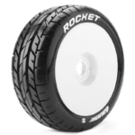 Louise RC B-ROCKET 1-8 Buggy Tire Set Mounted Soft White Wheels - Hex 17mm - L-T3190SW
