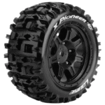 Louise RC MFT X-PIONEER KRATON 8S Serie Tire Set Mounted Sport Black Wheels - Hex 24mm - L-T3296BM
