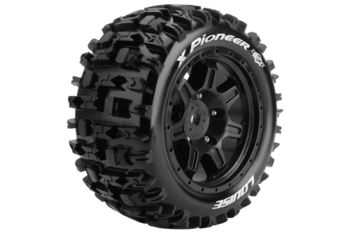 Louise RC MFT X-PIONEER KRATON 8S Serie Tire Set Mounted Sport Black Wheels - Hex 24mm - L-T3296BM