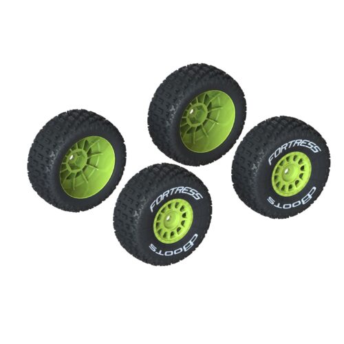 ARRMA dBoots 'FORTRESS' Tire Set Glued, Yellow (2 Pairs) FOR MOJAVE GROM ARA550115