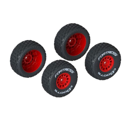 ARRMA dBoots 'FORTRESS' Tire Set Glued, Red (2 Pairs) FOR MOJAVE GROM ARA550116