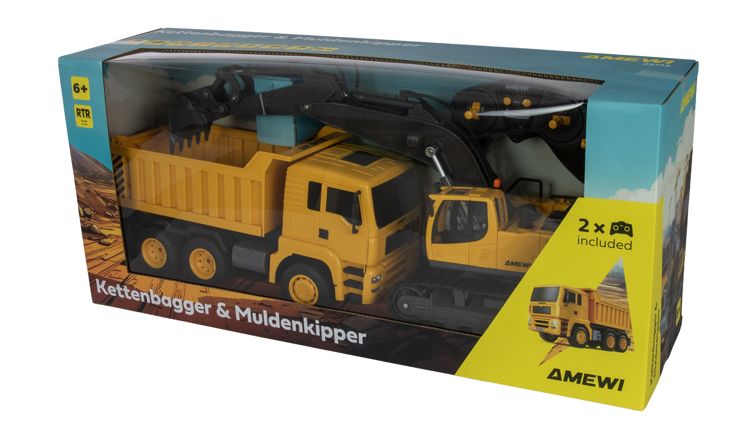 AMEWI 2-in-1 Set Excavator & Dump Truck 1/18 RTR - 22713 - Image 8