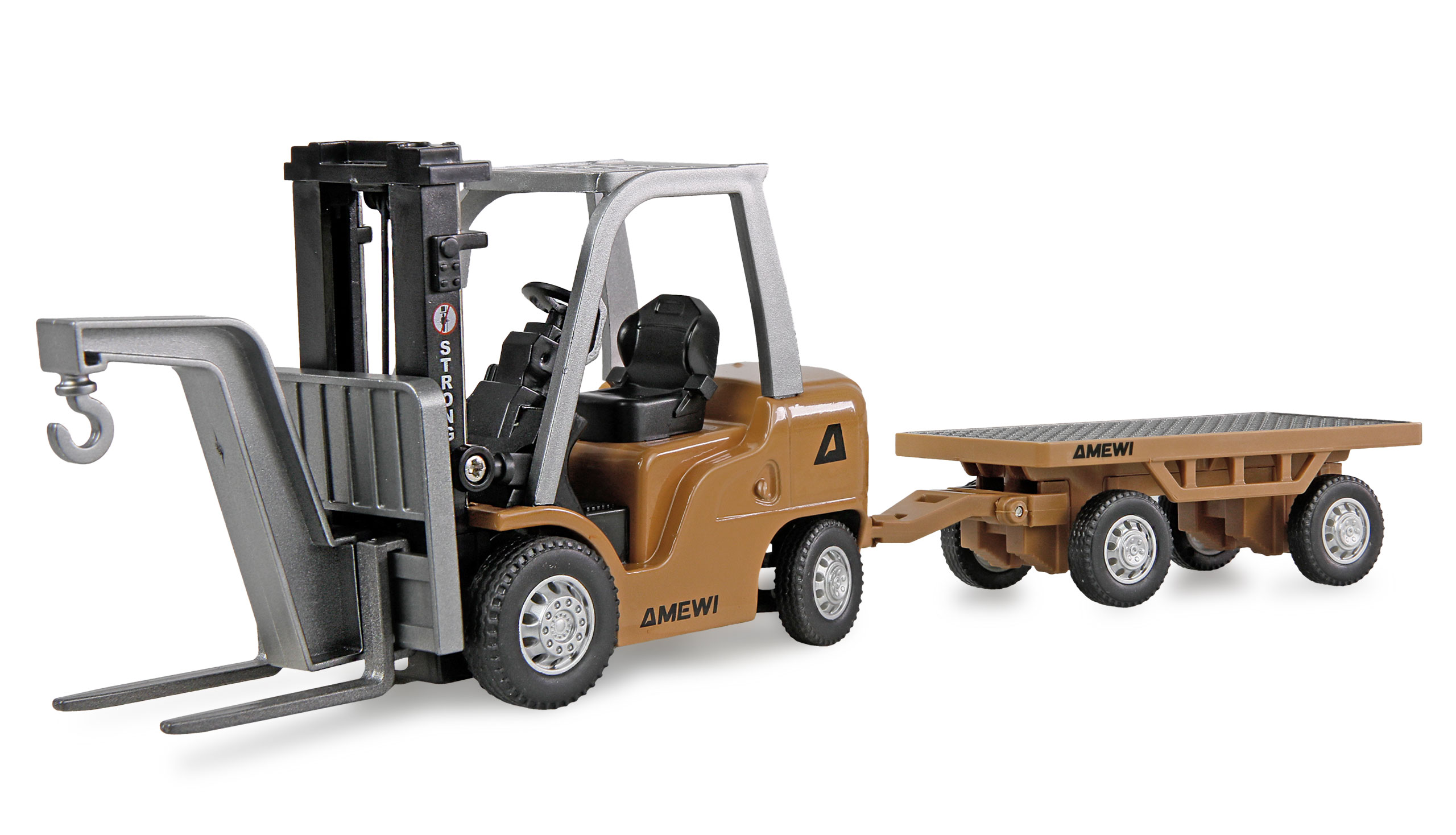 AMEWI Mini Metal Forklift with Trailer proportional 8-channel 1/64 RTR - 22745