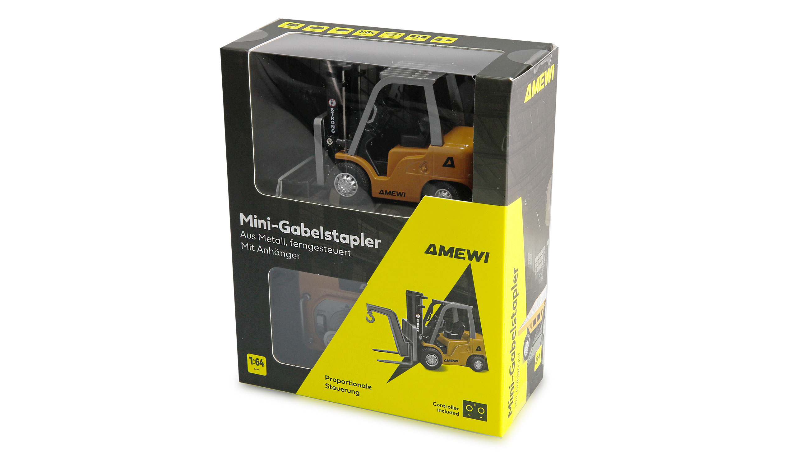 AMEWI Mini Metal Forklift with Trailer proportional 8-channel 1/64 RTR - 22745 - Image 2