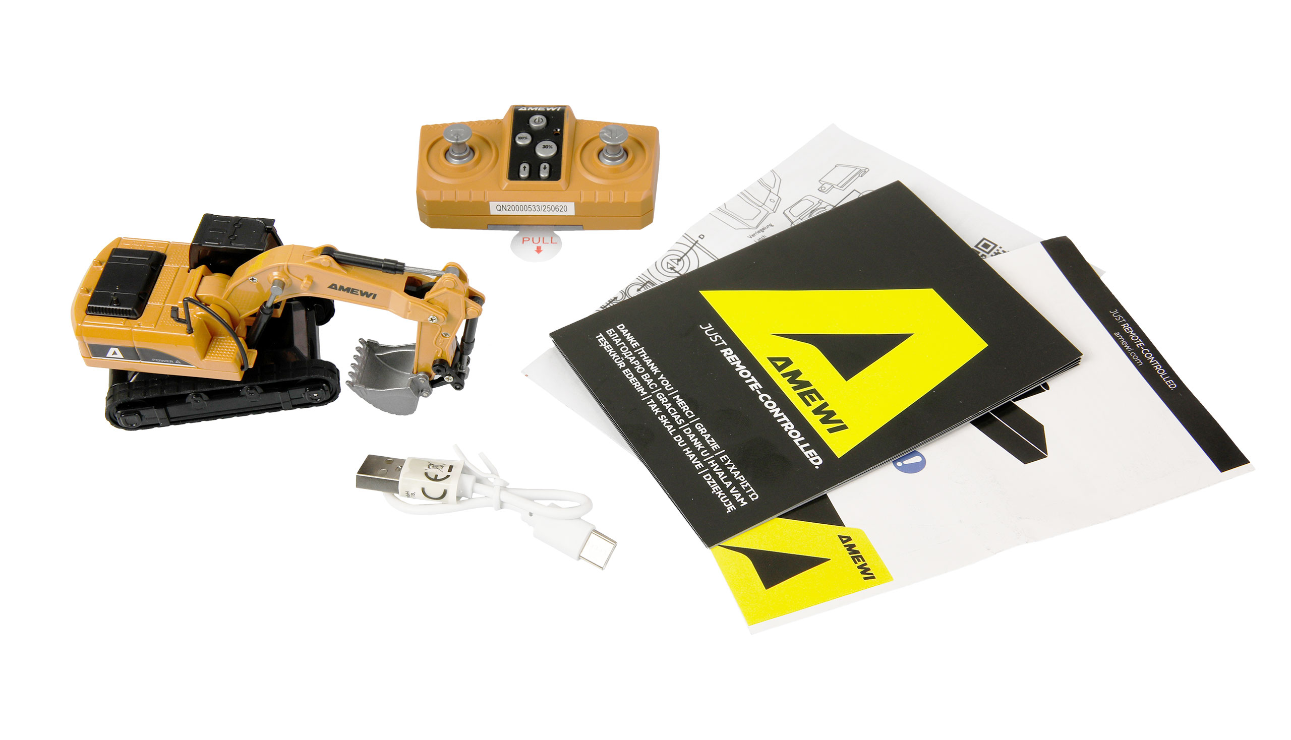 AMEWI Mini Metal Excavator 8 channels 1/64 RTR - 22747 - Image 3