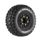 Louise RC SC-UPHILL 1-10 Short Course Tire Set Mounted Soft Black Wheels Removable 1-10 SC Hex - 12, 14, 17mm - L-T3223SB