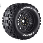 Louise RC MFT ST-UPHILL 1-8 Stadium Truck Tire Set - Mounted - Sport - Black Wheels - Removable 0" & 1/2" OFFSET HEX 17mm - L-T3226X