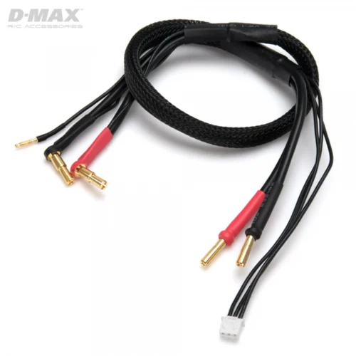 DYNOMAX Charge Lead 4/5mm 2S CAR LiPo to 4mm Bullets 12AWG 500mm