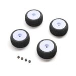 PROLINE Blockade Tire, Pro-Line OE, Wheel, White, Mounted: FOR LOSI Micro -T 1:28