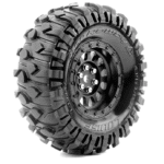 Louise RC CR-ROWDY Class 1 - 1-10 Crawler Tire Set - Mounted - Super Soft - Black 1.9 Wheels - Hex 12mm - L-T3347VB