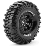 Louise RC CR-CHAMP 1-10 Crawler Tire Set - Mounted - Super Soft - Black 1.9 Wheels - Hex 12mm - L-T3231VB