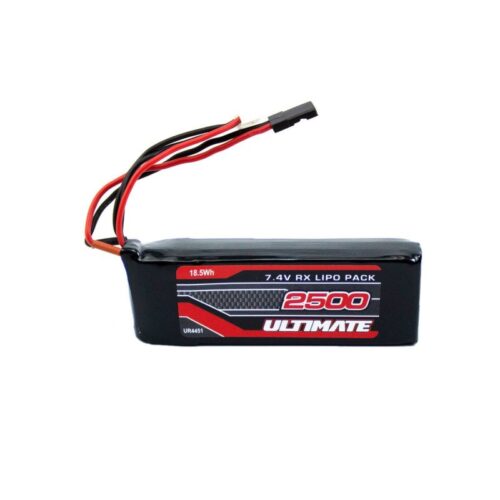 ULTIMATE 7.4v. 2500mAh LiPo FLAT RECEIVER BATTERY PACK JR UR4451