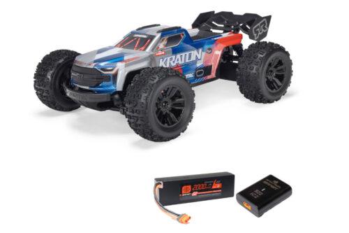 ARRMA 1/16 MINI KRATON 3S DSC 4X4 RTR Brushless Speed Truck (Battery & Charger Included), Red/Blue