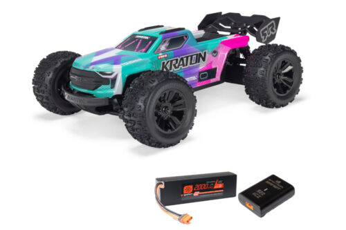 ARRMA 1/16 MINI KRATON 3S DSC 4X4 RTR Brushless Speed Truck (Battery & Charger Included), Teal/Pink