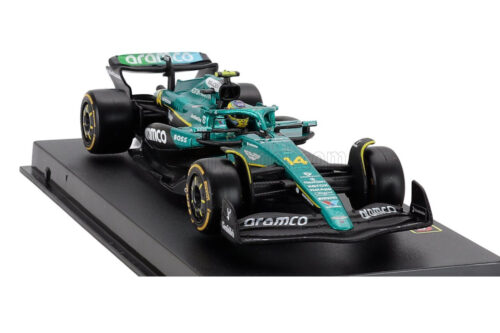 1/43 BURAGO ASTON MARTIN - F1 AMR25 TEAM ARAMCO COGNIZANT N 14 SEASON 2025 FERNANDO ALONSO - WITH PILOT AND SHOWCASE