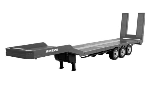 AMEWI Flatbed Semi-Trailer Three Axles for Scania 1:18 silver 22763