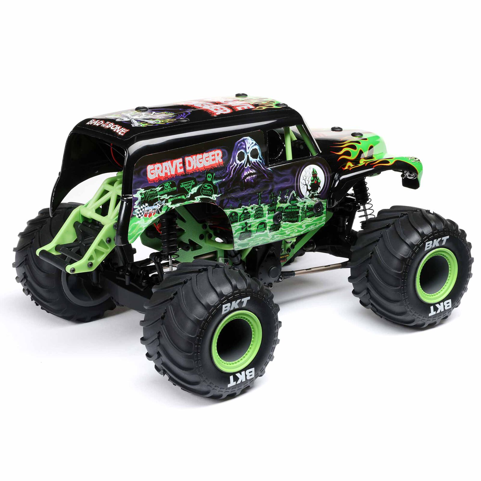 LOSI 1/18 Mini LMT Grave Digger 2S 4X4 RTR Brushed Monster Truck (Battery & Charger Included), Green - Image 7