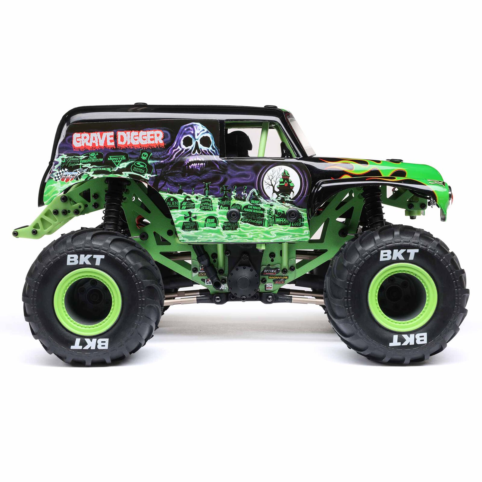 LOSI 1/18 Mini LMT Grave Digger 2S 4X4 RTR Brushed Monster Truck (Battery & Charger Included), Green - Image 6