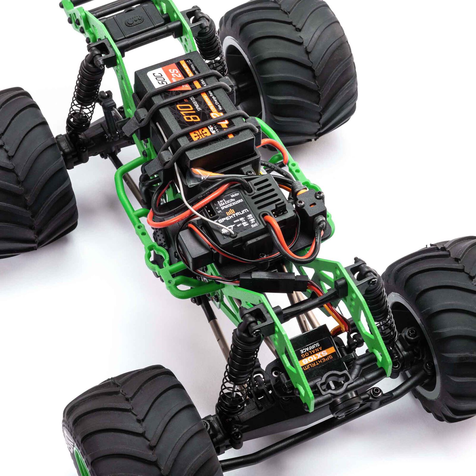 LOSI 1/18 Mini LMT Grave Digger 2S 4X4 RTR Brushed Monster Truck (Battery & Charger Included), Green - Image 13