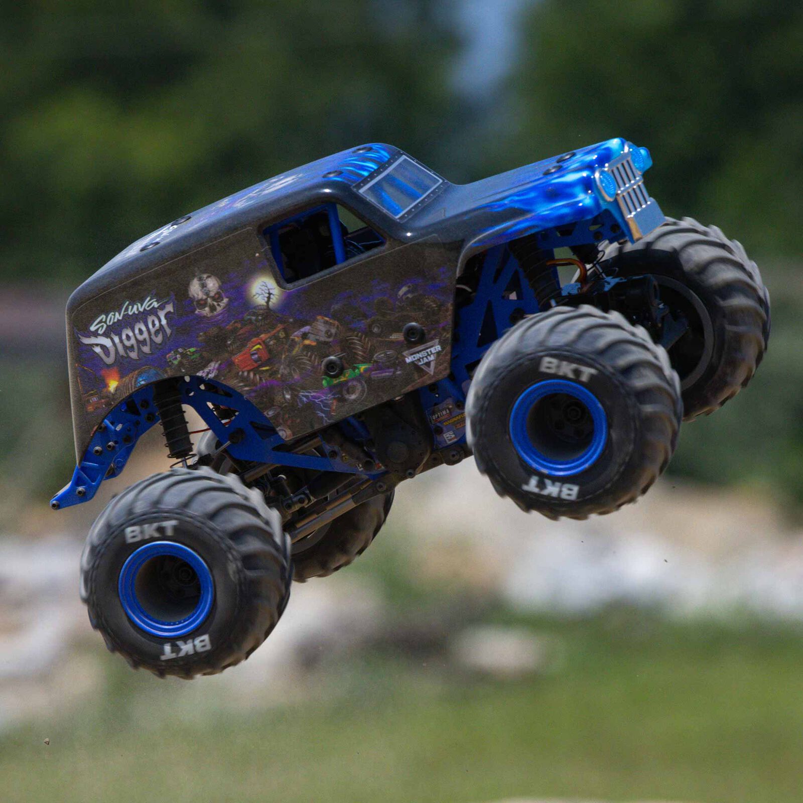 LOSI 1/18 Mini LMT Son Uva Digger 2S 4X4 RTR Brushed Monster Truck (Battery & Charger Included), Blue - Image 4