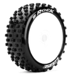 Louise RC B-ROCK 1-8 Buggy Tire Set - Mounted - Soft - White Wheels - Hex 17mm - L-T3270SW