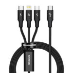 Baseus Καλώδιο 3 σε 1 USB-C για M+L+T Rapid Series, 20W, 1.5m (Μαύρο) CAMLT-SC01
