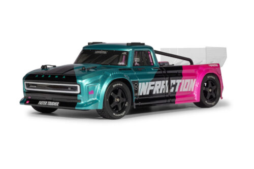 ARRMA 1/8 INFRACTION 223S DSC 4X4 RTR Brushless All-Road Street Bash Truck, Teal/Pink (without Battery - Charger)