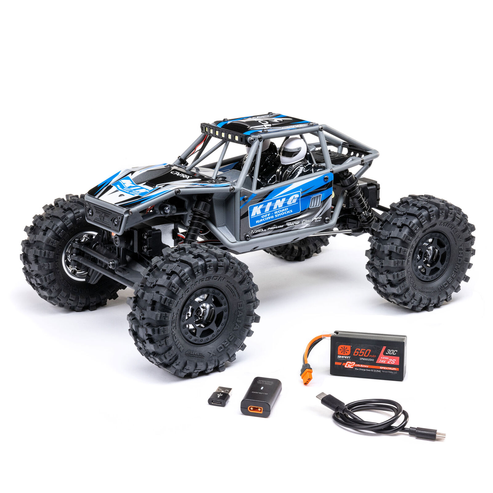 AXIAL 1/18 UTB18 Capra 4WS 4X4 RTR Brushed Rock Crawler (Battery & Charger Included), Blue - Image 3