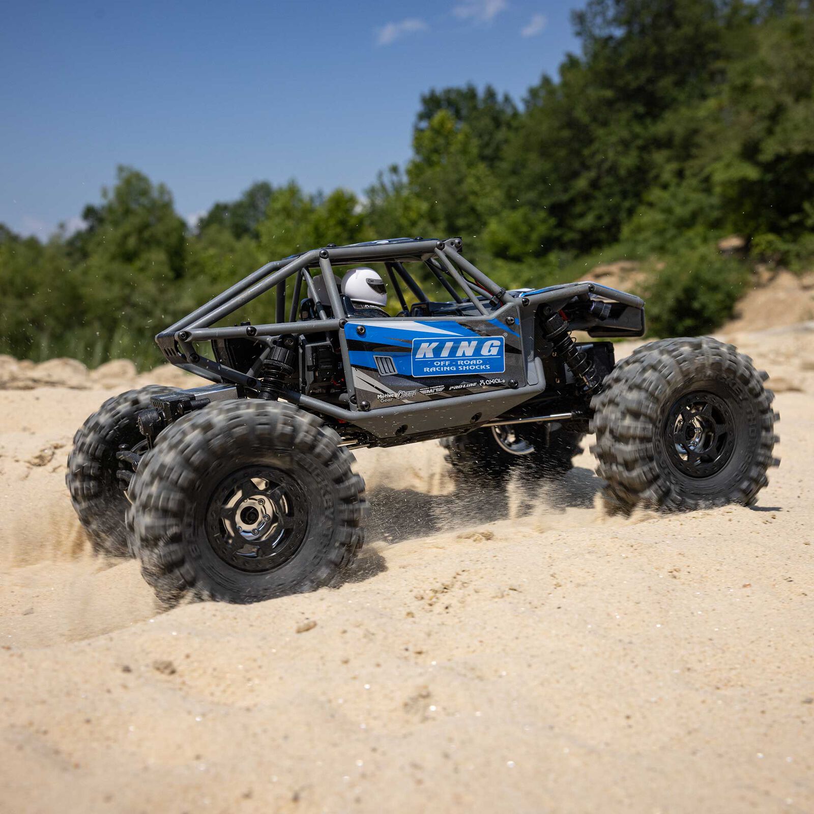 AXIAL 1/18 UTB18 Capra 4WS 4X4 RTR Brushed Rock Crawler (Battery & Charger Included), Blue - Image 2