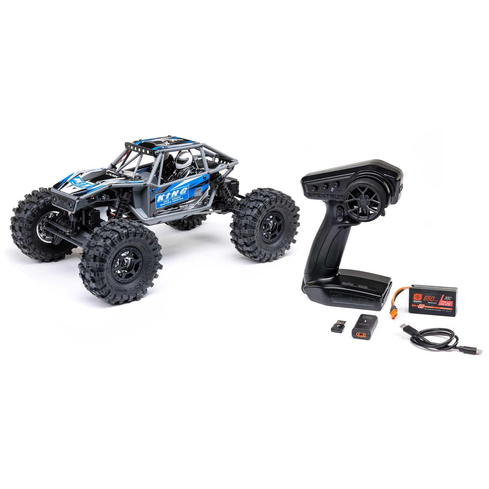 AXIAL 1/18 UTB18 Capra 4WS 4X4 RTR Brushed Rock Crawler (Battery & Charger Included), Blue - Image 14