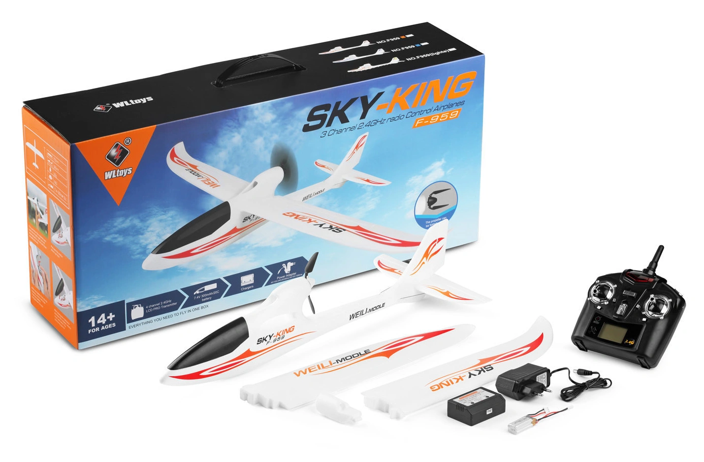 WL F959S Glider 750mm RTF Blue - Image 2