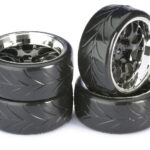 ABSIMA Wheel Set Drift LP " Comb / Profile A" black/chrome 1:10 (4 pcs)