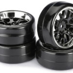 ABSIMA Wheel Set Drift LP " Comb / Profile B" black/chrome 1:10 (4 pcs)